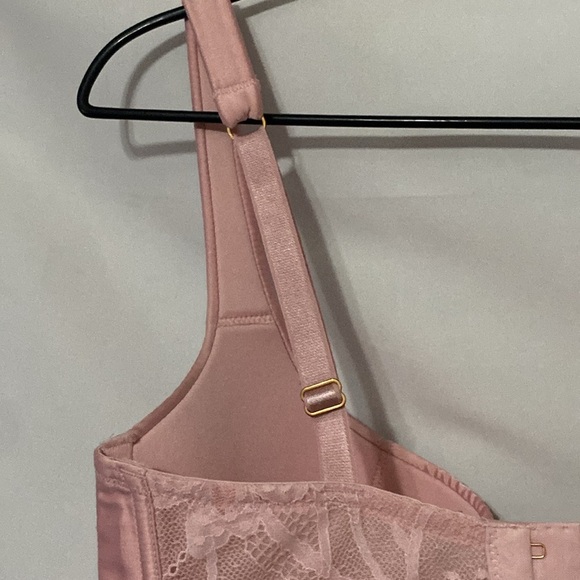 VICTORIAS SECRET DREAM ANGELS DEMI CORSET BRA WO SIZE 32 32DD SATIN PINK CLEAN - Picture 8 of 11